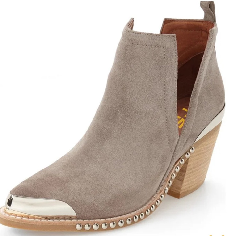 Jeffrey Campbell Cromwell Suede Booties Size 8.5 shoes boots silver stud trim